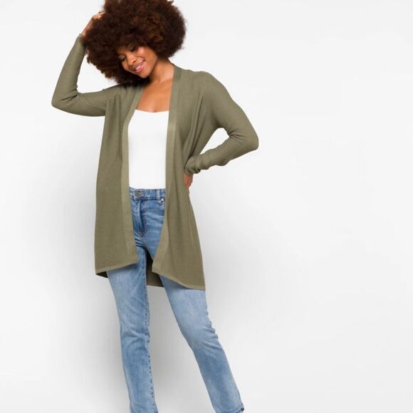 Evolution by Cyrus Laysie Ribbed open Cardigan BLACK Stitch‎ Fix XS NWT - Picture 2 of 8